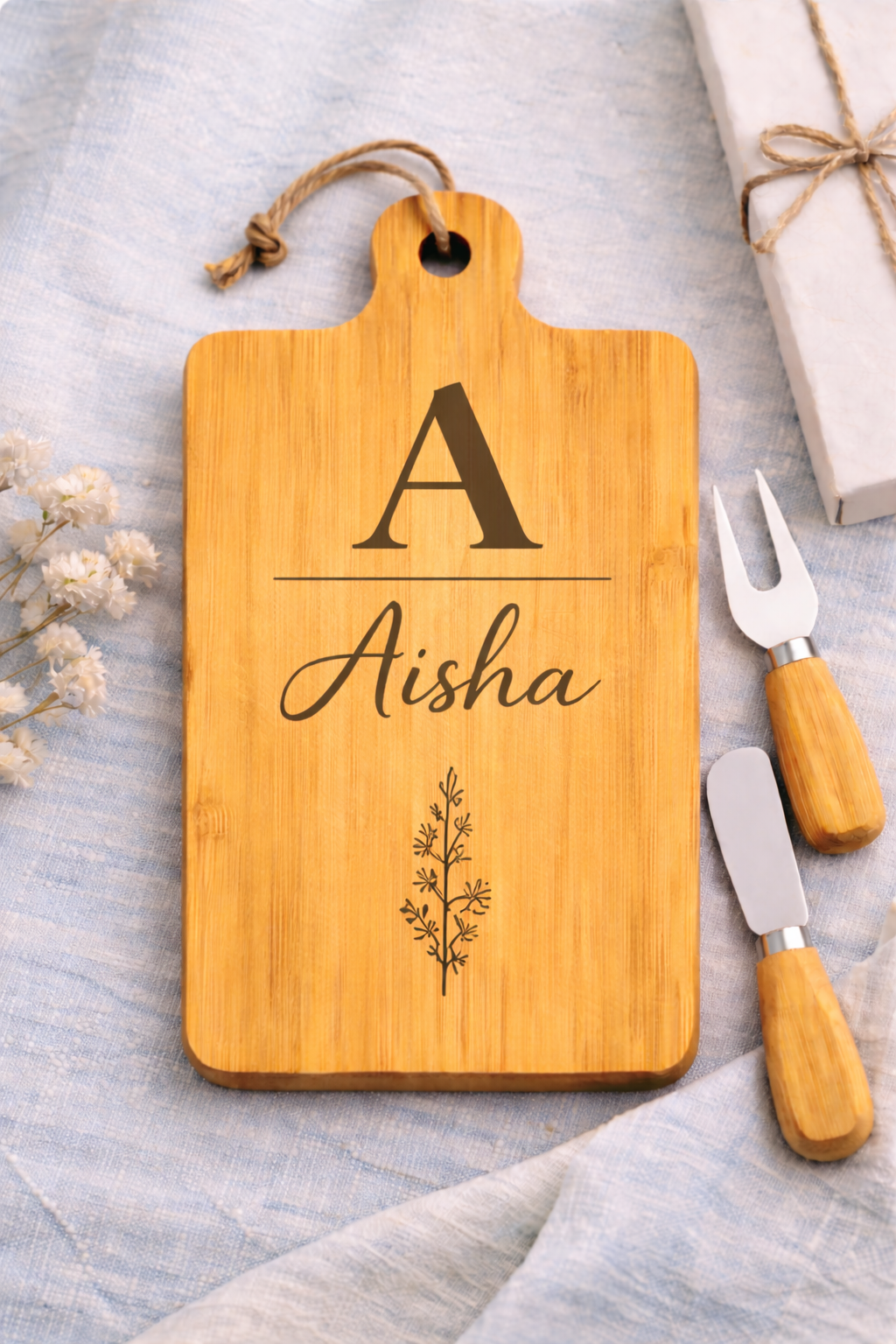 Engraved Cheese Board Set