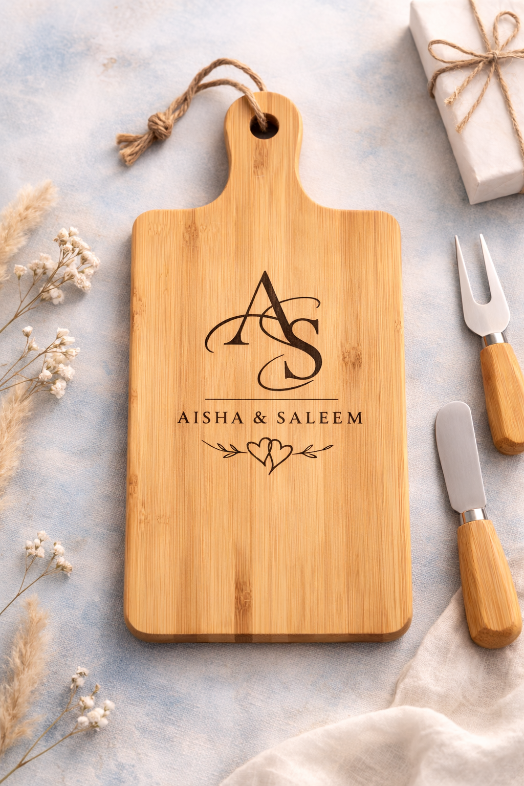 Engraved Cheese Board Set