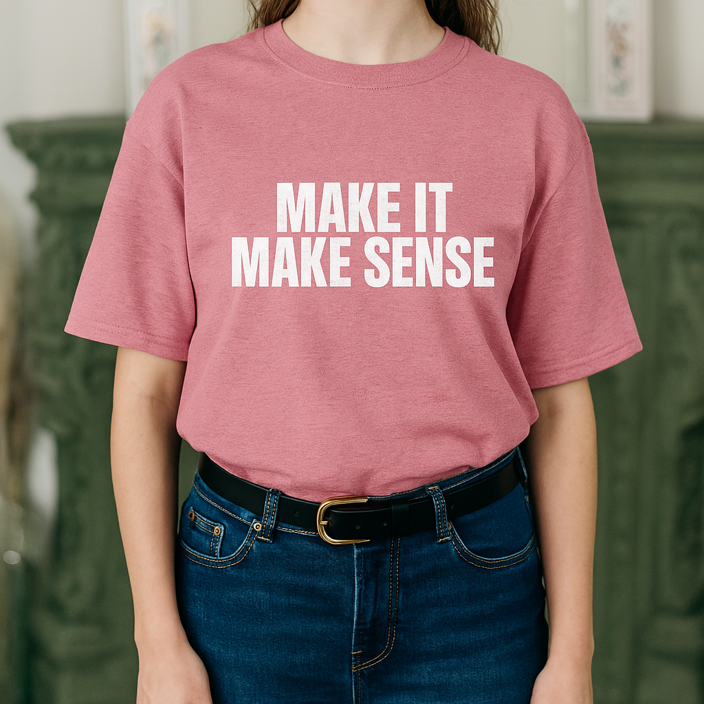 “MAKE IT MAKE SENSE” Bold Statement Tee